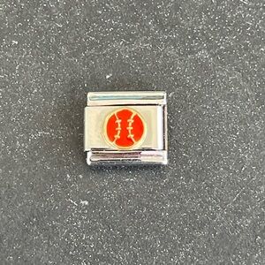 NWOT Zoppini Red Enameled Baseball charm link